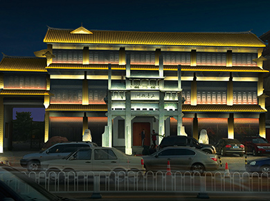 北京上善徽州飯店夜景照明工程